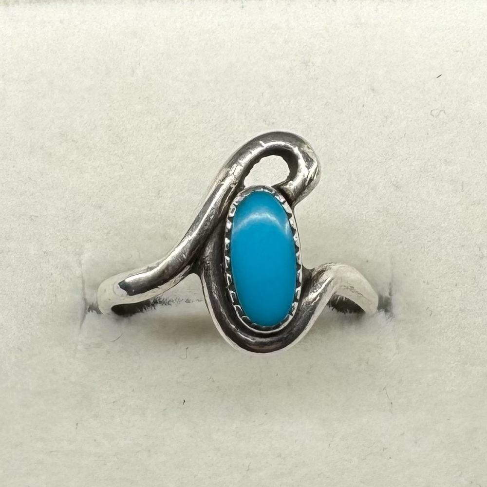 925 Sterling Silver Turquoise Ring Native American Navajo Size 4.75
